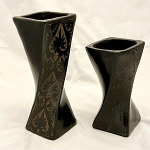 Ceramic Tealight Holders Vase ‘Twist of Fate' Lombok Pottery Center Indonesia